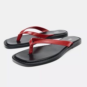 Zara Red Women's Thong Sandal